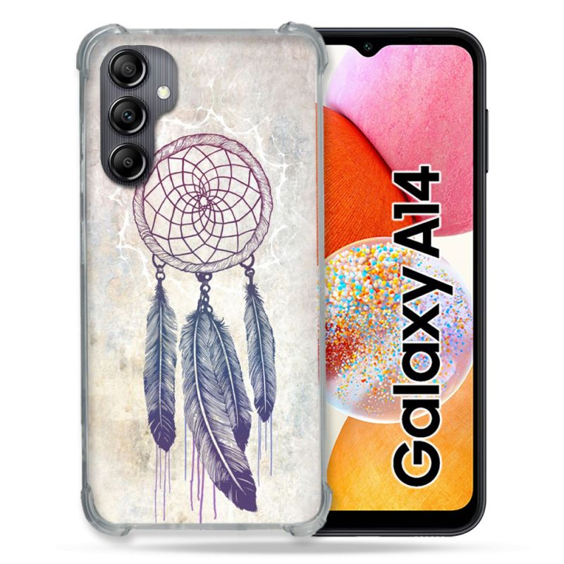 Coque Renforcée En Verre Trempé Pour Samsung Galaxy A14 4G / 5G Zen Attrape Reve Blanc