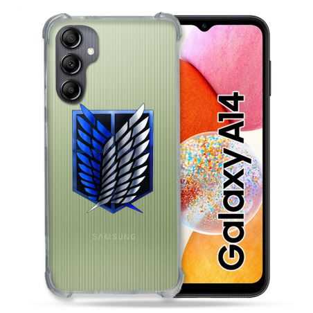 Coque Renforcée En Verre Trempé Transparente Pour Samsung Galaxy A14 4G / 5G Attaque Titan Logo