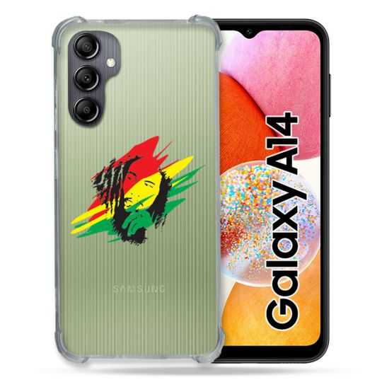 Coque Renforcée En Verre Trempé Transparente Pour Samsung Galaxy A14 4G / 5G Bob Marley Graf