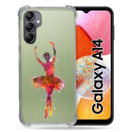 Coque Renforcée En Verre Trempé Transparente Pour Samsung Galaxy A14 4G / 5G Danseuse etoile