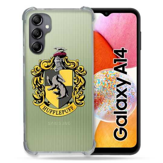 Coque Renforcée En Verre Trempé Transparente Pour Samsung Galaxy A14 4G / 5G Harry Potter Hufflepuff