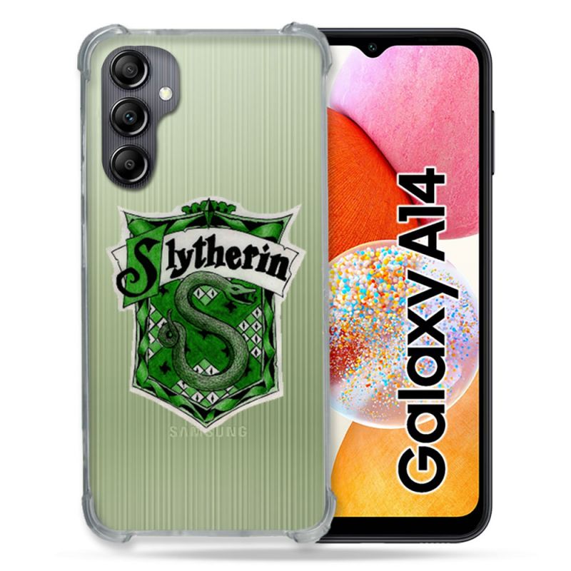 Coque Renforcée En Verre Trempé Transparente Pour Samsung Galaxy A14 4G / 5G Harry Potter Slytherin