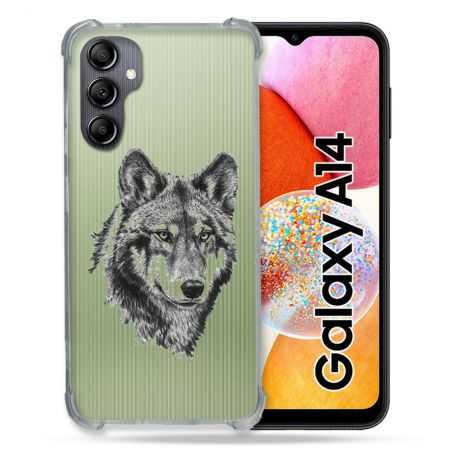 Coque Renforcée En Verre Trempé Transparente Pour Samsung Galaxy A14 4G / 5G Loup