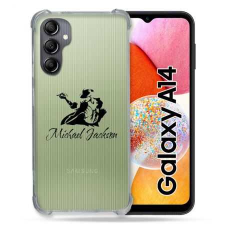 Coque Renforcée En Verre Trempé Transparente Pour Samsung Galaxy A14 4G / 5G Michael Jackson