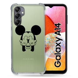 Coque Renforcée En Verre Trempé Transparente Pour Samsung Galaxy A14 4G / 5G Mickey doigt