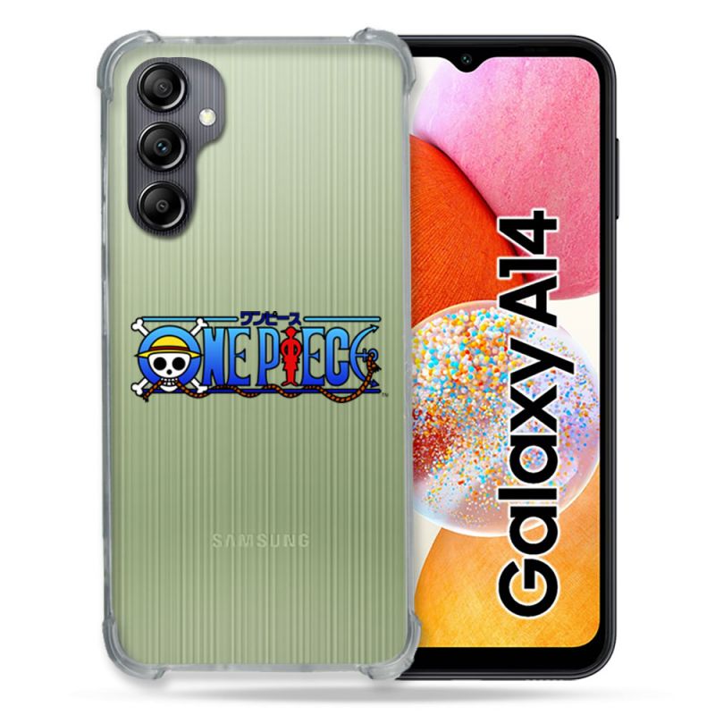 Coque Renforcée En Verre Trempé Transparente Pour Samsung Galaxy A14 4G / 5G One Piece Logo