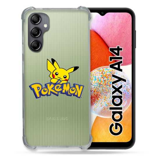 Coque Renforcée En Verre Trempé Transparente Pour Samsung Galaxy A14 4G / 5G Pokemon