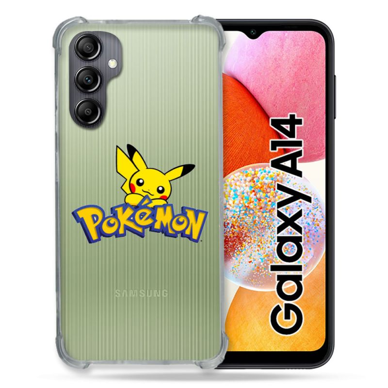 Coque Renforcée En Verre Trempé Transparente Pour Samsung Galaxy A14 4G / 5G Pokemon