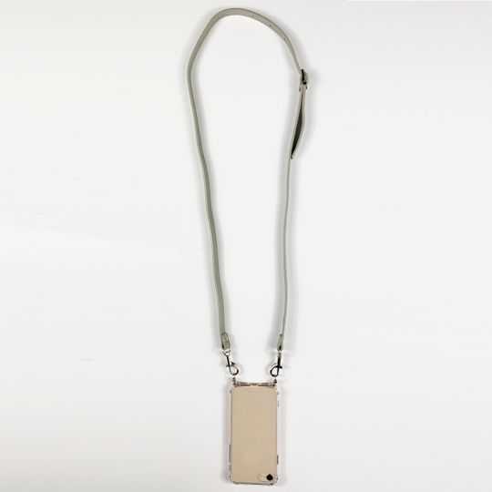 Coque Renforcée En Verre Trempé Transparente Pour Samsung Galaxy A14 4G / 5G Lanière / Cordon Cuir 2 Gris