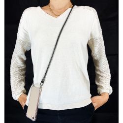 Coque Renforcée En Verre Trempé Transparente Pour Samsung Galaxy A14 4G / 5G Lanière / Cordon Metal Serpent Noir