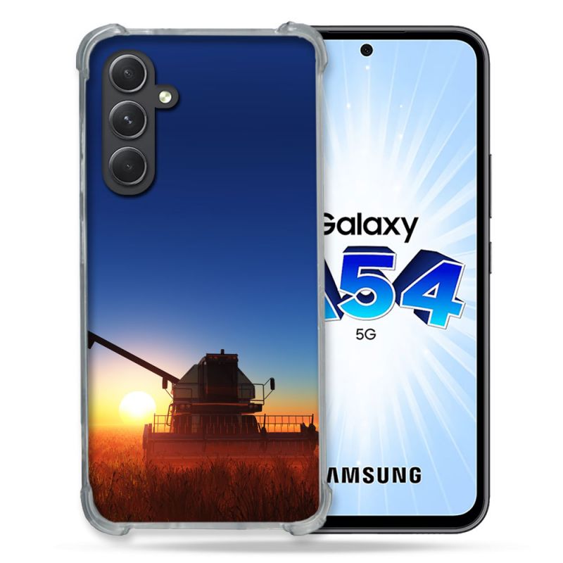 Coque Renforcée En Verre Trempé Pour Samsung Galaxy A54 5G Agriculture Moissonneuse