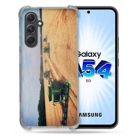 Coque Renforcée En Verre Trempé Pour Samsung Galaxy A54 5G Agriculture Moissonneuse Soleil