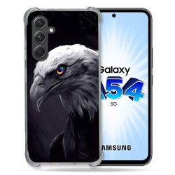 Coque Renforcée En Verre Trempé Pour Samsung Galaxy A54 5G Animal Aigle Royal Noir