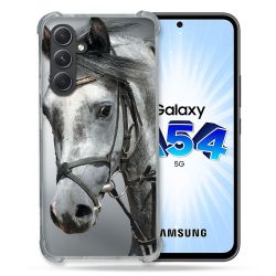 Coque Renforcée En Verre Trempé Pour Samsung Galaxy A54 5G Animal Cheval Blanc