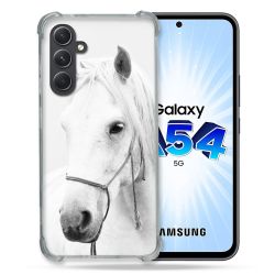 Coque Renforcée En Verre Trempé Pour Samsung Galaxy A54 5G Animal Cheval Cristal
