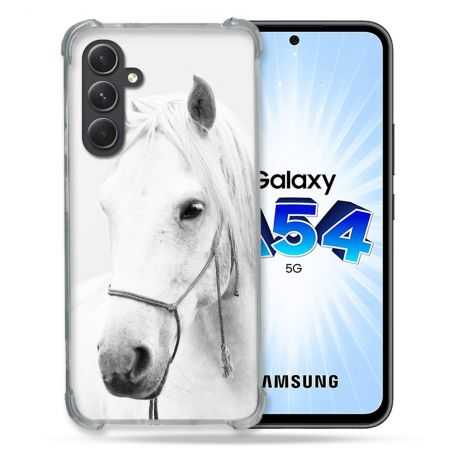 Coque Renforcée En Verre Trempé Pour Samsung Galaxy A54 5G Animal Cheval Cristal