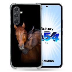 Coque Renforcée En Verre Trempé Pour Samsung Galaxy A54 5G Animal Cheval Marron