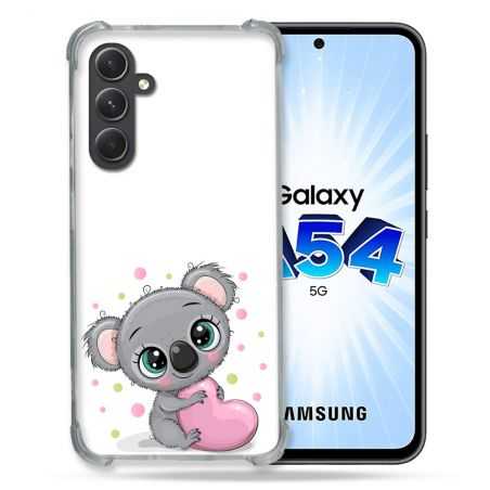 Coque Renforcée En Verre Trempé Pour Samsung Galaxy A54 5G Animal Koala Cœur