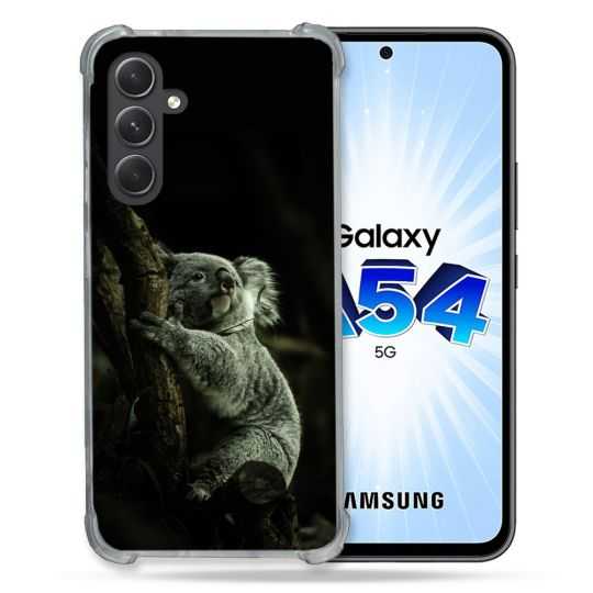 Coque Renforcée En Verre Trempé Pour Samsung Galaxy A54 5G Animal Koala Noir