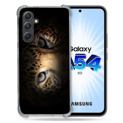 Coque Renforcée En Verre Trempé Pour Samsung Galaxy A54 5G Animal Leopard Yeux