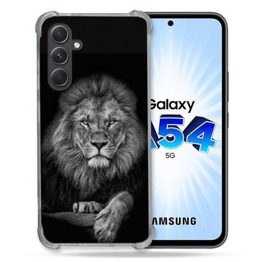 Coque Renforcée En Verre Trempé Pour Samsung Galaxy A54 5G Animal Lion Majestueux
