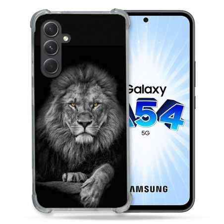Coque Renforcée En Verre Trempé Pour Samsung Galaxy A54 5G Animal Lion Majestueux