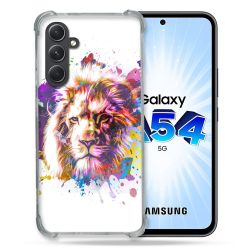 Coque Renforcée En Verre Trempé Pour Samsung Galaxy A54 5G Animal Lion Tag
