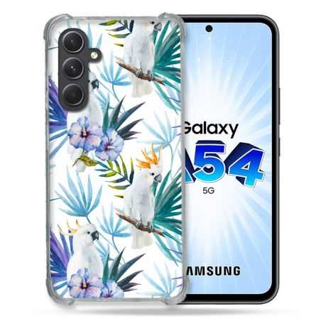 Coque Renforcée En Verre Trempé Pour Samsung Galaxy A54 5G Animal Perroquet Peinture