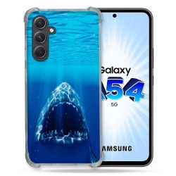 Coque Renforcée En Verre Trempé Pour Samsung Galaxy A54 5G Animal Requin Dent