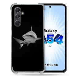 Coque Renforcée En Verre Trempé Pour Samsung Galaxy A54 5G Animal Requin Sombre