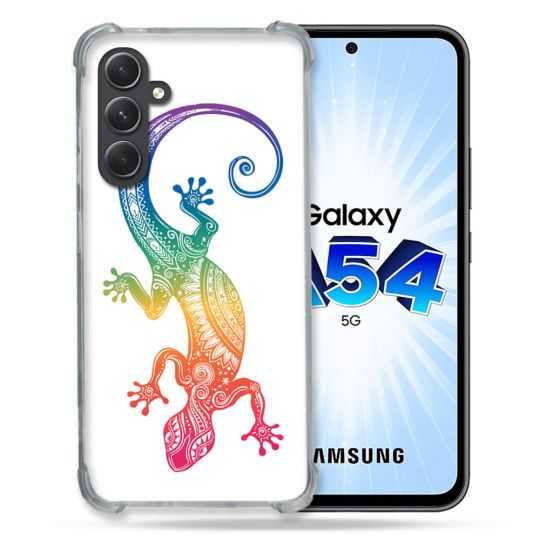 Coque Renforcée En Verre Trempé Pour Samsung Galaxy A54 5G Animal Salamandre Color