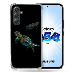 Coque Renforcée En Verre Trempé Pour Samsung Galaxy A54 5G Animal Tortue Noire multicolore