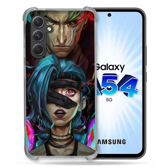 Coque Renforcée En Verre Trempé Pour Samsung Galaxy A54 5G Arcane Jynx Bleu