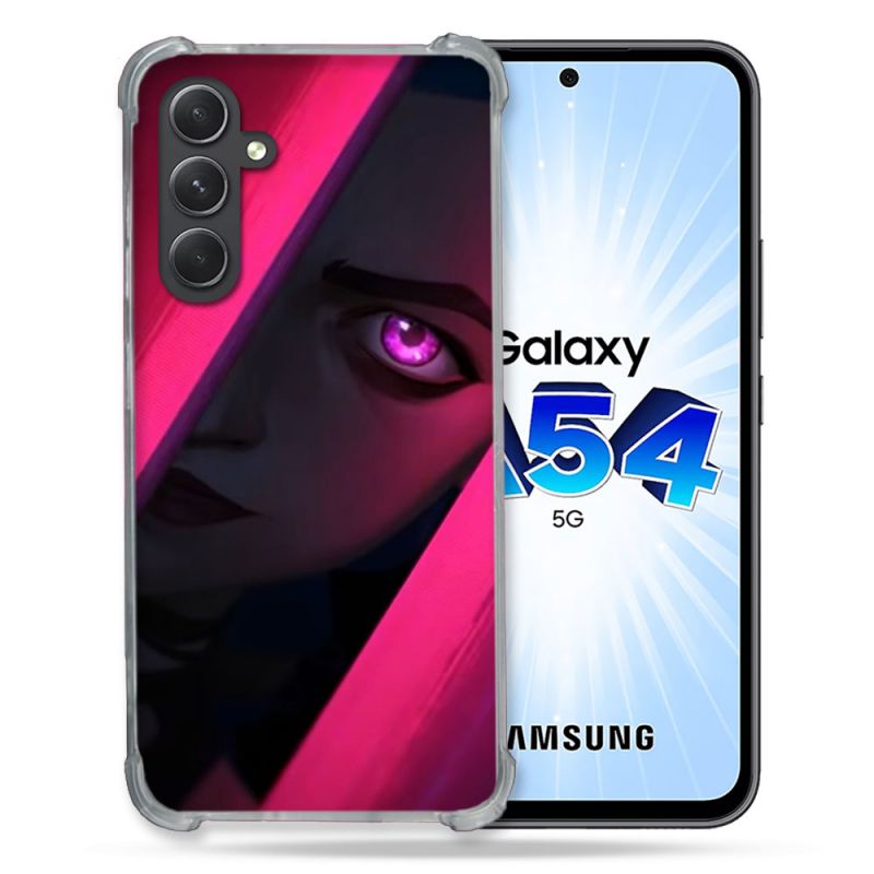 Coque Renforcée En Verre Trempé Pour Samsung Galaxy A54 5G Arcane Jynx Rose