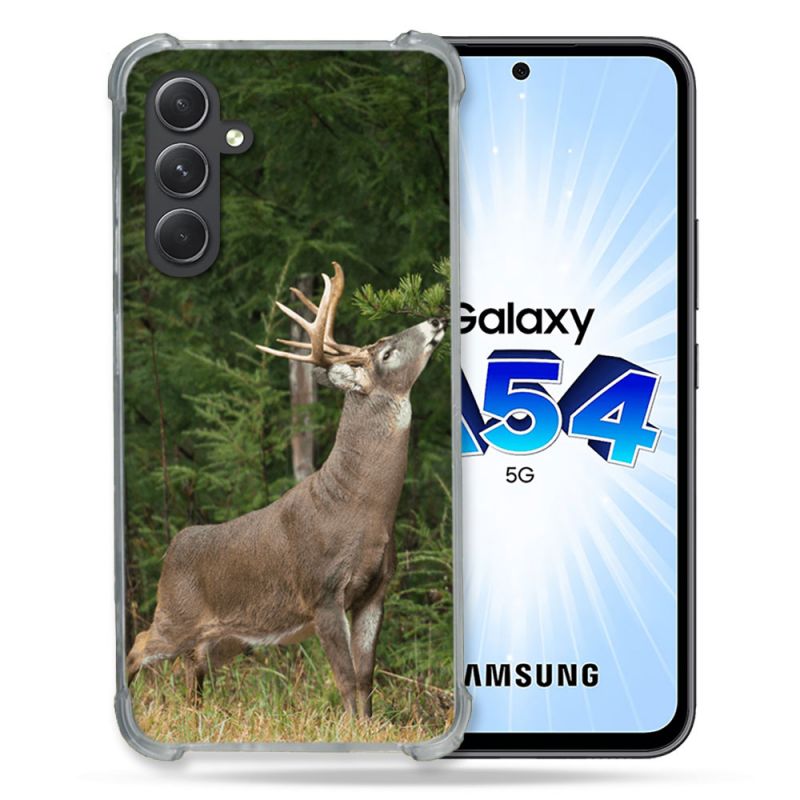 Coque Renforcée En Verre Trempé Pour Samsung Galaxy A54 5G Chasse Cerf