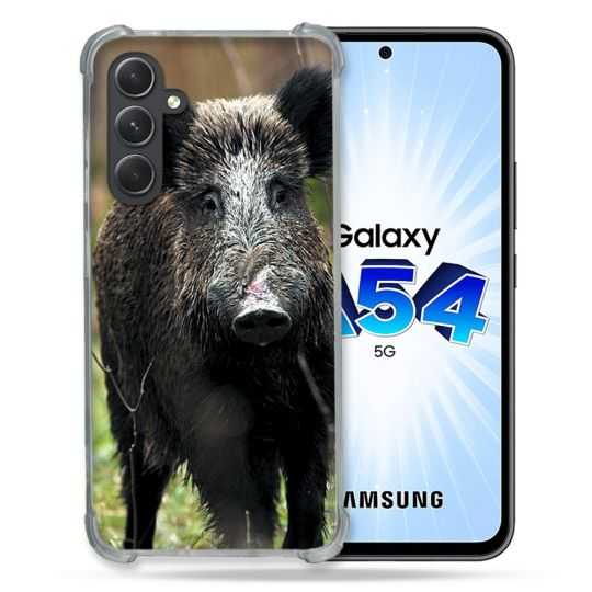 Coque Renforcée En Verre Trempé Pour Samsung Galaxy A54 5G Chasse Sanglier bois