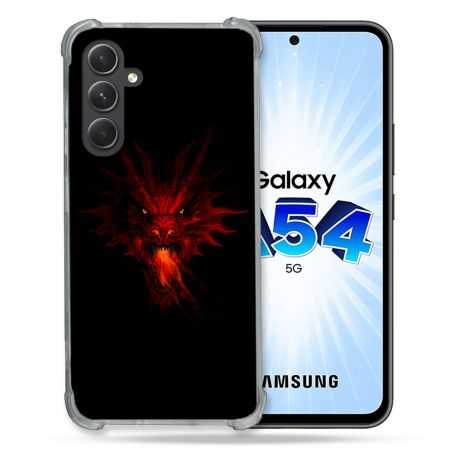 Coque Renforcée En Verre Trempé Pour Samsung Galaxy A54 5G Fantastique Dragon Feu