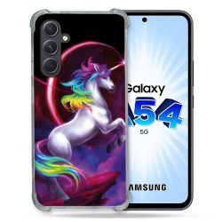 Coque Renforcée En Verre Trempé Pour Samsung Galaxy A54 5G Fantastique Licorne Arc en ciel