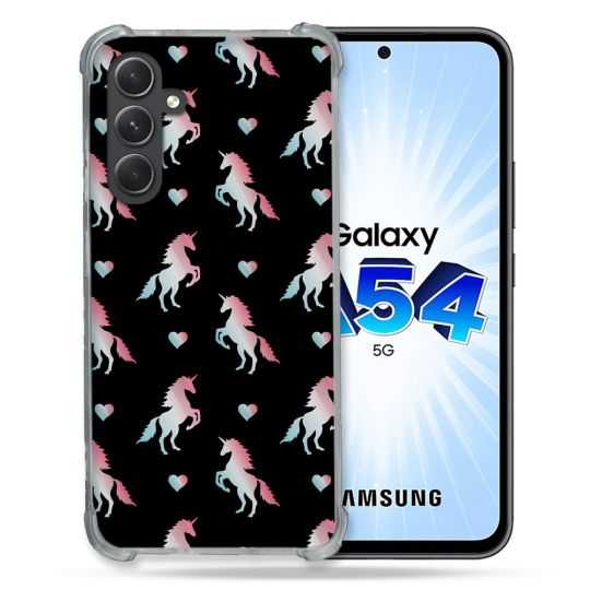 Coque Renforcée En Verre Trempé Pour Samsung Galaxy A54 5G Fantastique Licorne Pattern