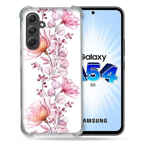 Coque Renforcée En Verre Trempé Pour Samsung Galaxy A54 5G Fleur Eclosion