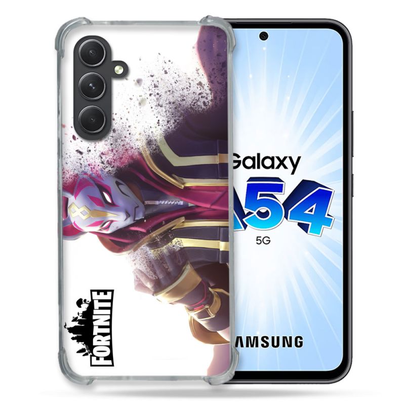 Coque Renforcée En Verre Trempé Pour Samsung Galaxy A54 5G Fortnite Blanc