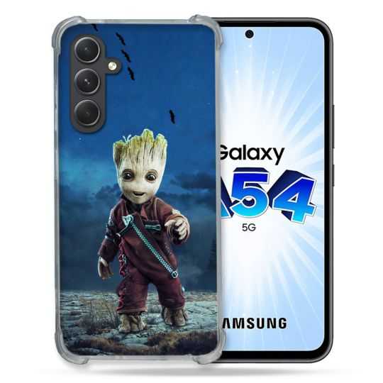 Coque Renforcée En Verre Trempé Pour Samsung Galaxy A54 5G Groot Bleu