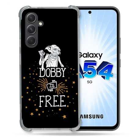 Coque Renforcée En Verre Trempé Pour Samsung Galaxy A54 5G Harry Potter Dobby Free Noir