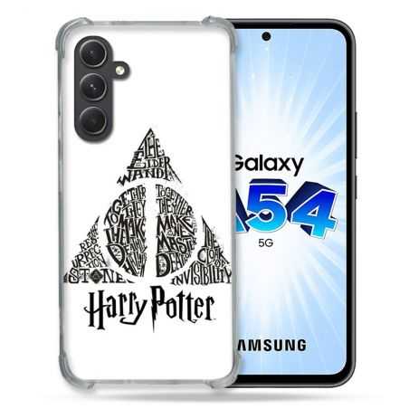 Coque Renforcée En Verre Trempé Pour Samsung Galaxy A54 5G Harry Potter Hollows triangle Blanc