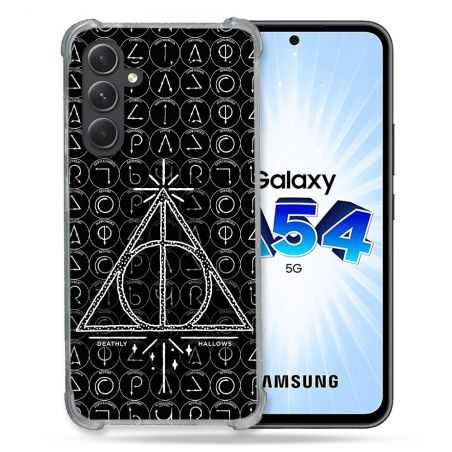 Coque Renforcée En Verre Trempé Pour Samsung Galaxy A54 5G Harry Potter Hollows Triangle Noir