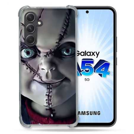 Coque Renforcée En Verre Trempé Pour Samsung Galaxy A54 5G Horreur Chucky Cicatrice