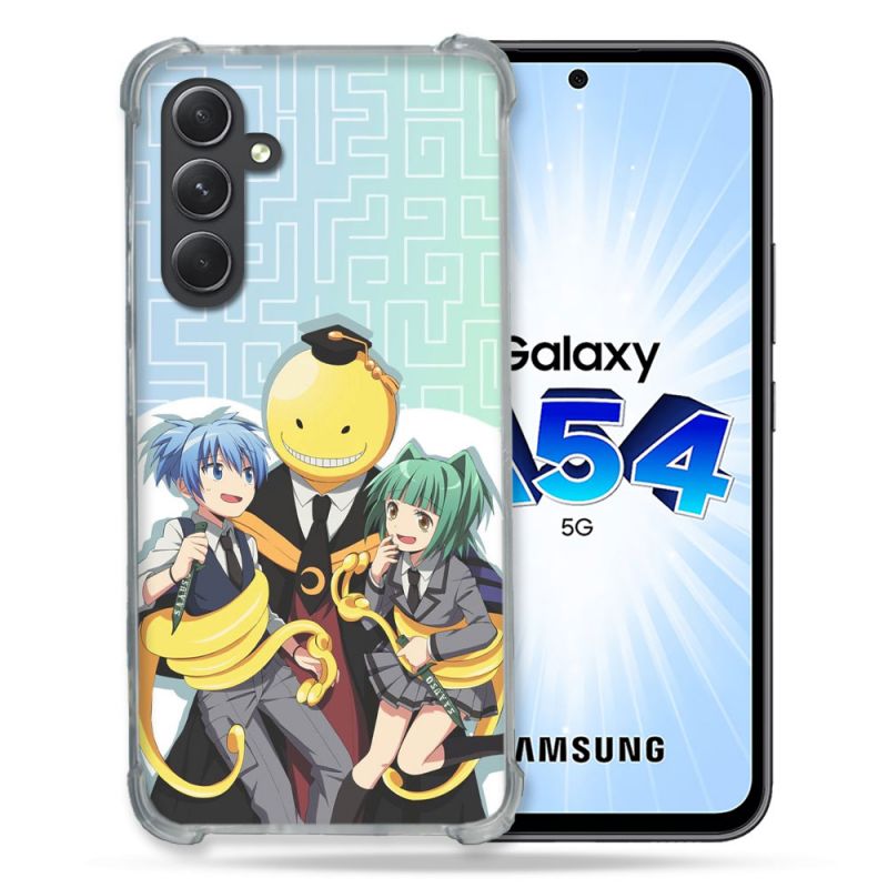 Coque Renforcée En Verre Trempé Pour Samsung Galaxy A54 5G Manga Assassination Classroom Kuro Trio