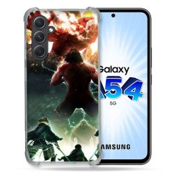 Coque Renforcée En Verre Trempé Pour Samsung Galaxy A54 5G Manga Attaque Titans Combat