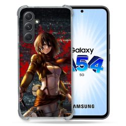 Coque Renforcée En Verre Trempé Pour Samsung Galaxy A54 5G Manga Attaque Titans Mikasa