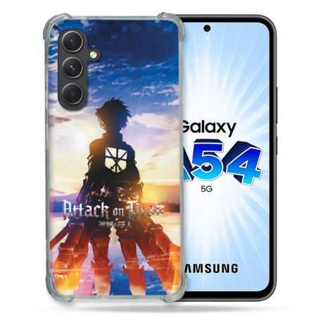 Coque Renforcée En Verre Trempé Pour Samsung Galaxy A54 5G Manga Attaque Titans Soleil